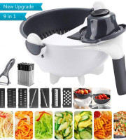 9 in 1 Magic Multi-Functional Vegetable Cutter with Rotate Drain Basket