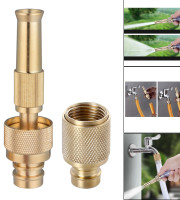 Copper High Pressure Water Spray Nozzle Water Jet Pipe Connector Garden Water Pipe Quick Connectors Watering Irrigation Tools