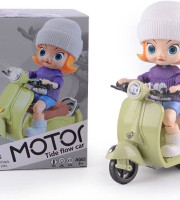 Motor Tide Flow Car - Musical Stunt Tricycle Scooter with Ridder Girl - 360° Rotation, Swing Action & Dazzling Lights