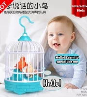 Rechargeable Voice Control Birdcage Mini Singing and Chirping Bird Toys