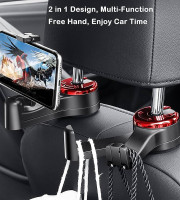 1 Pcs Car Headrest Tap Holder 2 in 1 Car Mobile Holder With Cup Holder And Back Seat Hook