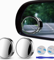 2Pcs Suction Cup Mount Car Blind Spot Mirror Wide Rear View Mirror