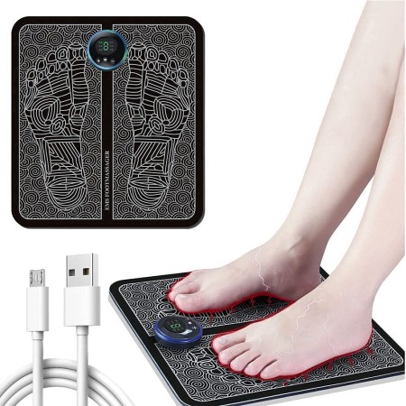 EMS Foot Massager Machine, Electronic Muscle Stimulator Massage Mat USB Rechargeable