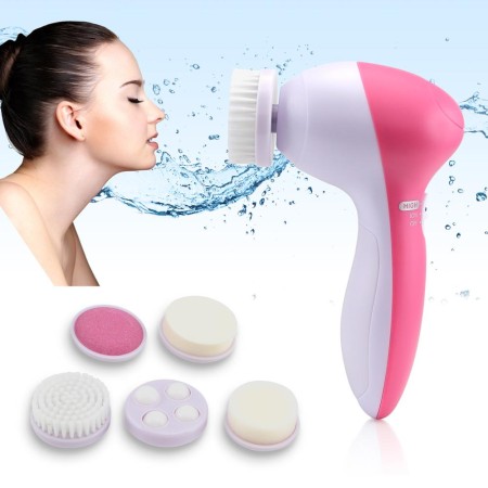 5 in 1 Multifunction Electric Face Facial Cleansing Brush Pore Cleanser Wash
