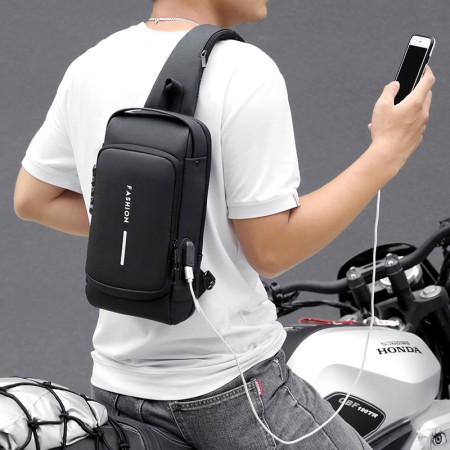 Patent Leather Waterproof Anti Theft Designer Chest Bag