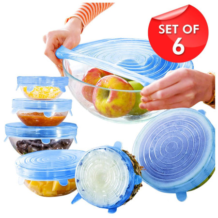 6 Pcs Silicon Food Cover set