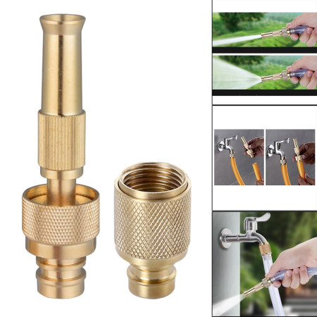 Copper High Pressure Water Spray Nozzle Water Jet Pipe Connector Garden Water Pipe Quick Connectors Watering Irrigation Tools