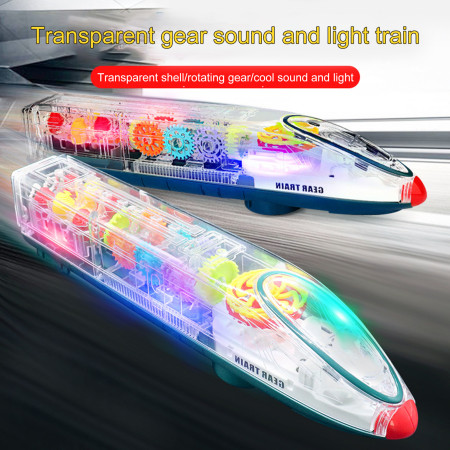 Transparent Gear Bullet Train Toy (Sounding Universal Walking Gear Train)