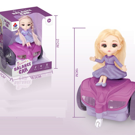 Dancing girl doll on balance car with light and music