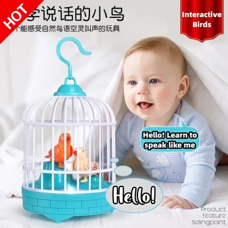 Rechargeable Voice Control Birdcage Mini Singing and Chirping Bird Toys