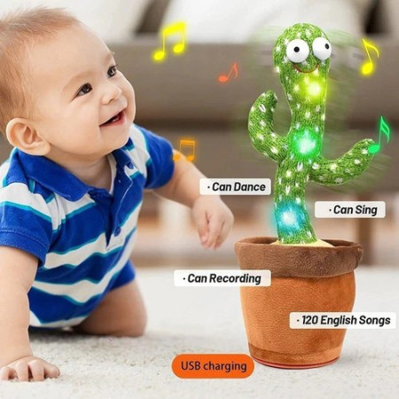 TALKING AND DANCING CACTUS PLUSH TOYS, HOME & OFFICE DECORATION SHOW PIECES (120 SONGS