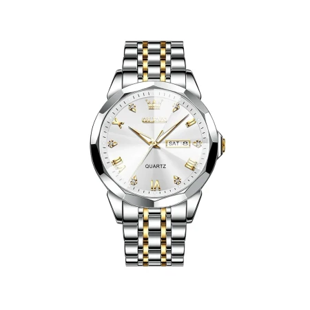 OLEVS 9931 Stainless Steel Analog Watch For Men-White Dail