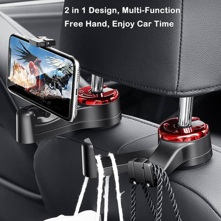 1 Pcs Car Headrest Tap Holder 2 in 1 Car Mobile Holder With Cup Holder And Back Seat Hook