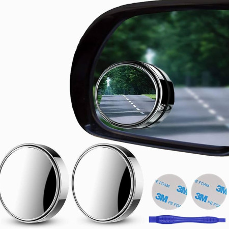 2Pcs Suction Cup Mount Car Blind Spot Mirror Wide Rear View Mirror