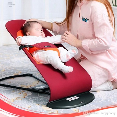 Baby Bouncer Chair Foldable Soft Seat Safety Automatic Rocking Feel Merriment & Fun