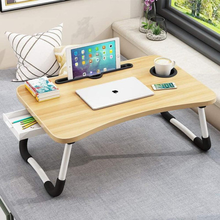 Multifunctional Portable Folding Laptop Table with Drawer
