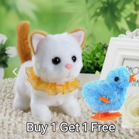 Cat Plush Toy (ব্যাটারি থাকে না সাথে)+ ১টি মুরগির বাচ্চা ফ্রি